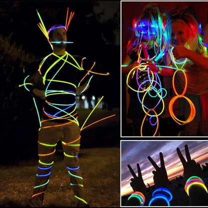 200 PCS Glow Sticks Bulk 8" Glowsticks, Glow Stick Bracelets Necklaces, Glow Party Supplies, Neon Glow Sticks, Glow in the Dark, Glowsticks Party Favors Light-up, Christmas, Easter