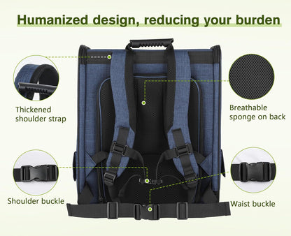 Pecute Pet Carrier Backpack, Dog Carrier Backpack Expandable with Breathable Mesh for Pets ＜6kg, Pet Backpack Carrier for Hiking Travel Camping Outdoor