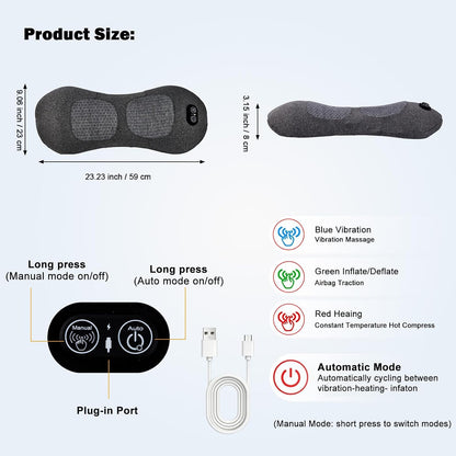 Cordless 3-in-1 Triple Fusion Back Massager with Heat, Vibration, Stretch