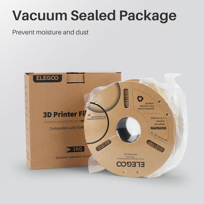 ELEGOO PLA Filament 1.75mm Black 1KG,3D Printer Filament Dimensional Accuracy +/- 0.02mm,1kg Cardboard Spool(2.2lbs) 3D Printing Filament Fits for Most FDM 3D Printers