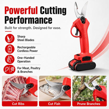 Cordless Electric Kitchen Bone Scissors, Wireless Handheld Poultry Shears | With Multifunctional Cutting Ability, Handles Different Materials, For Daily Cooking