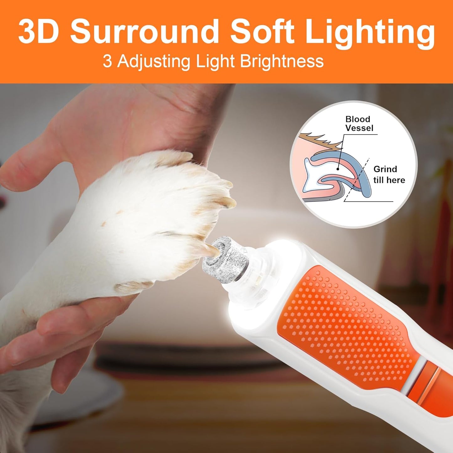 CATPICK 2-in-1 Cat Nail Clippers & Dog Nail Clippers Trimmers for Large Medium Small Dogs Cats Claw Trimmer Quick Sensor and Safety Guard USB Rechargeable with 2 LED Lights Dogs Nail Trimmer
