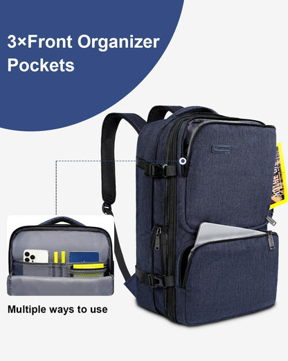 Vancropak Carry on Backpack, Airline Approved 45L Travel Backpack with 3 Packing Cubes