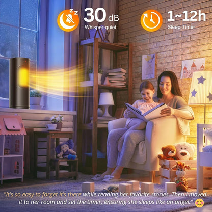 Portable Electric Space Heater | Indoor Room Heater with Thermostat | Oscillating Tower Heater | Remote Control Heater | Ceramic Space Heater