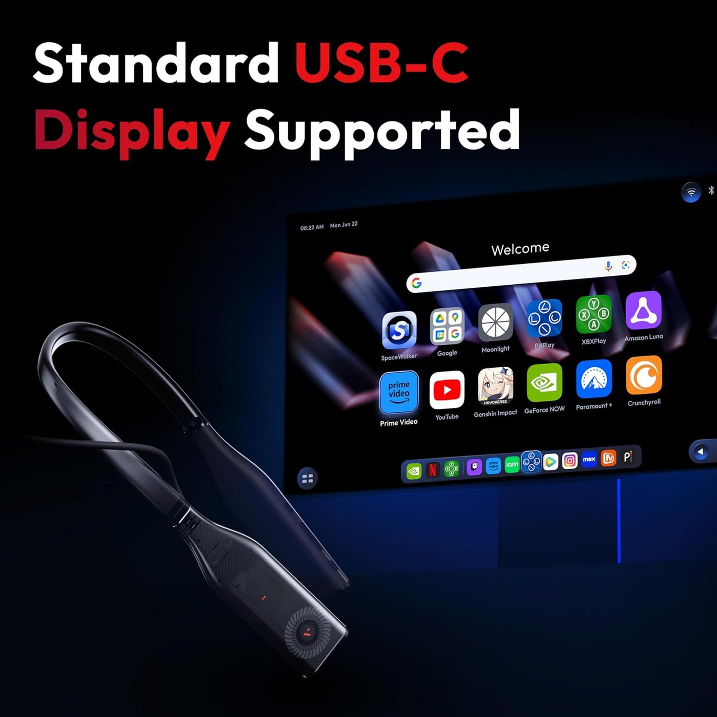 VITURE Pro Neckband, Official Partner of PSPlay, Multi-screen/3DoF/Smooth Follow/Ambient Mode, 3D Player, AI Assistant, Almost Wireless Freedom for Gaming & Streaming, 12GB+256GB