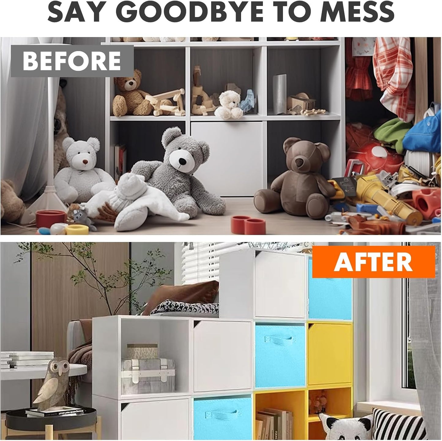 ShellKingdom Storage Bins, Foldable Fabric Storage Cubes And Cloth Organizer Drawer For Closet And Toys, 6 Pack (Lavender+Light Blue+Pink)