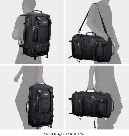 WITZMAN Travel Backpack for Men Large Carry on Backpack Convertible 3 in 1 Bags with Shoe Compartment Fit 17 Inch Laptop(B689 Silvery Grey)