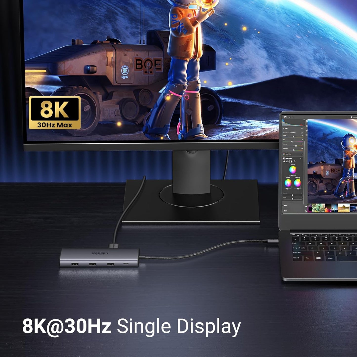 UGREEN Docking Station, Revodok Pro 210 USB C Hub (10 in 1) with Dual 4K@60Hz HDMI Single 8K@30Hz, 100W PD, 1Gbps Ethernet, 5Gbps USB, SD/TF, Network Hub USB C Dock for Thinkpad, HP, Dell Laptops