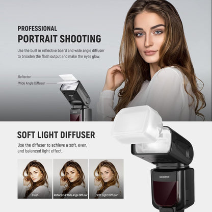 NEEWER Upgraded NW645II-S TTL Flash Speedlite, GN58 HSS Optical Slave Compatible with Sony Alpha, Black