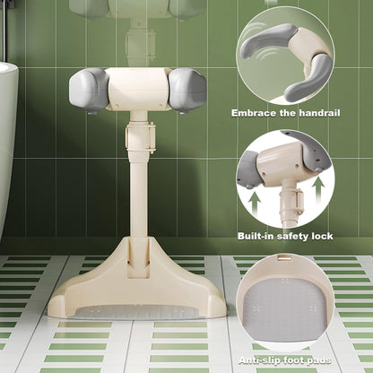 Baby Shower Stand, Adjustable Height & Non Slip Baby Bath Support With Safety Lock, Foldable & Portable Toddler Shower Stand For Kids 6 Months+