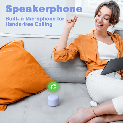 Bobtot Portable Bluetooth Speakers with Strap Easy to Carry, Wireless IPX5 Waterproof Mini Speaker with Loud Stereo Sound, 20 Hours Playtime, Rechargeable Battery, Built-in Microphone (Green)