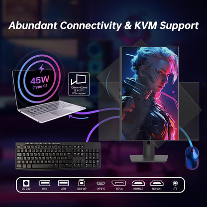 KTC 32 Inch 2K Computer Monitor, IPS 1440p Monitor with Ultra-Thin Bezels, HDR10, Freesync/G-sync, HDMI/DP Ports, Tilt Adjustable, Eyecare, Ideal for Business, Office, and Casual Gaming