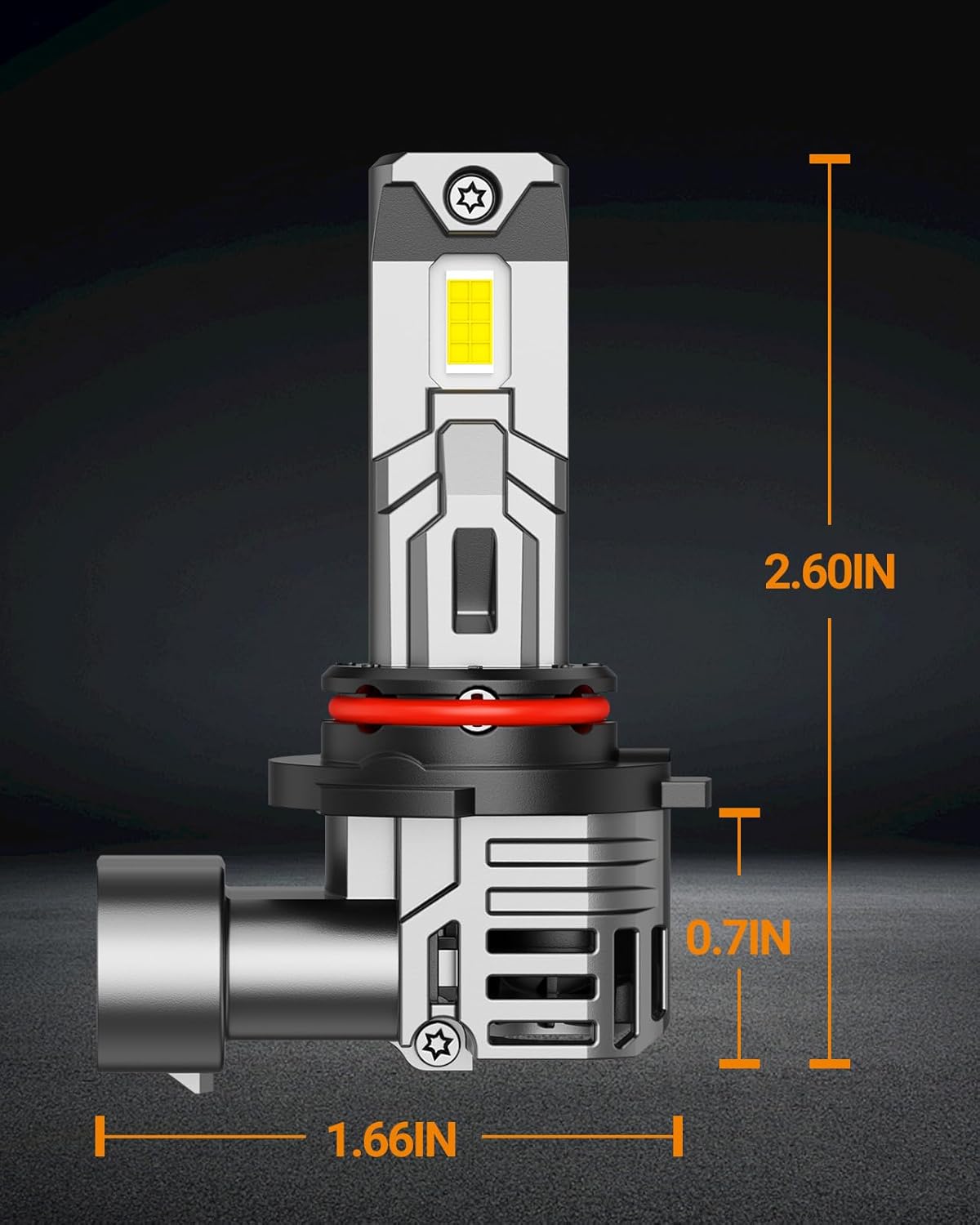 SEALIGHT H7 LED Headlight Bulbs, 800% Super Bright, 6500K Cool White Light Bulbs with Cooling Fan, 1:1 Mini Size H7 led headlight,H7 Halogen Replacement 3 Mins Plug-N-Play, Pack of 2