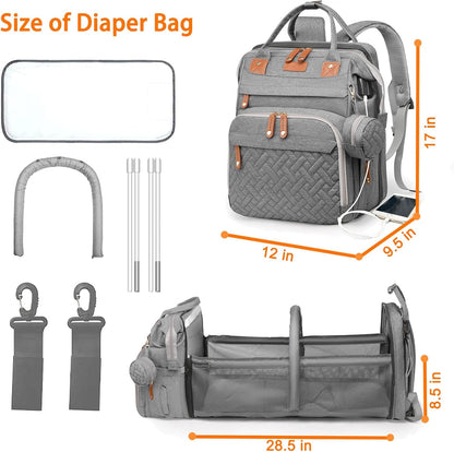 Astro alan Baby Diaper Bags with Changing Station, Waterproof Diaper Bag Backpack for Moms Dads