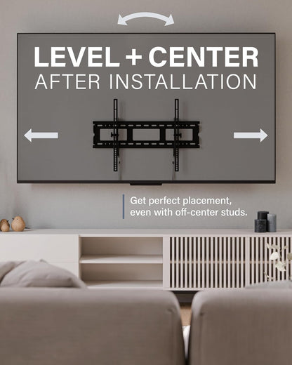 Sanus Universal Low Profile Tilt TV Wall Mount for 37" - 80" LED, LCD & Plasma TVs, Eliminates Glare with 10º of Tilt & Post-Install Adjustments - 3 Step Install - Safety Certified - MLT14-B1