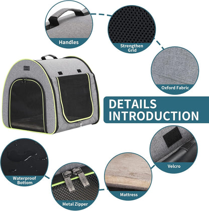 PETSFIT Soft Sided Dog Crate, Travel Dog Crate - 19 Inch Lightweight, Roomy, Easy to Set Up, Sturdy Portable Dog Kennel with Thick Mat, Navy Blue