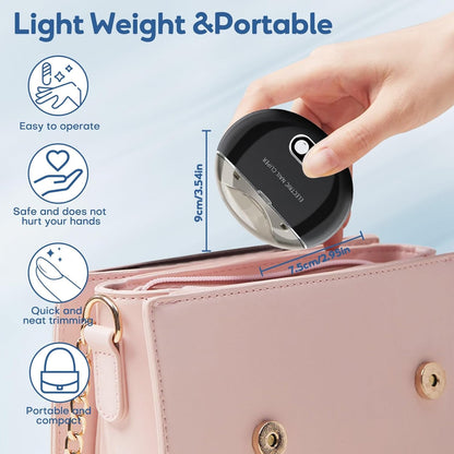 Automatic Electric Nail Clipper,with LCD Digital Display, Safety Baby Fingernail Nail Clipper, 3-Speeds Levels and Nail Clip Storage, USB Rechargeable Suitable for Babies,Children (Black)