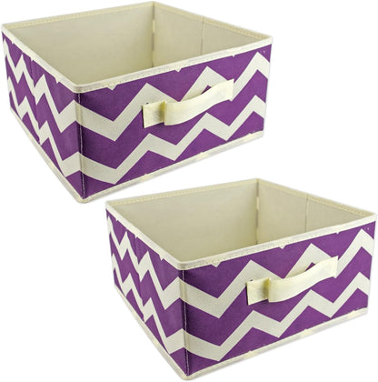 DII Foldable Fabric Storage Containers for Nurseries, Offices, Closets, Home Decor, Cube Organizers & Everyday Storage Needs, (Large - 11 x 11 x 11) Scroll Nautical Blue - Set of 2