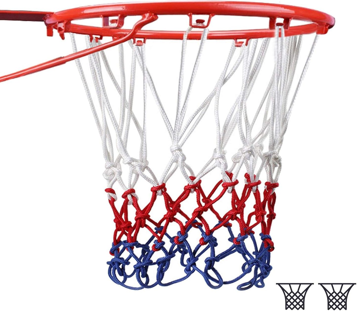 Basketball Nets 2 PCS Heavy Duty Outdoor All Weather Basketball Nets Backboard Accessories Replacement for Standard Rim Hoop