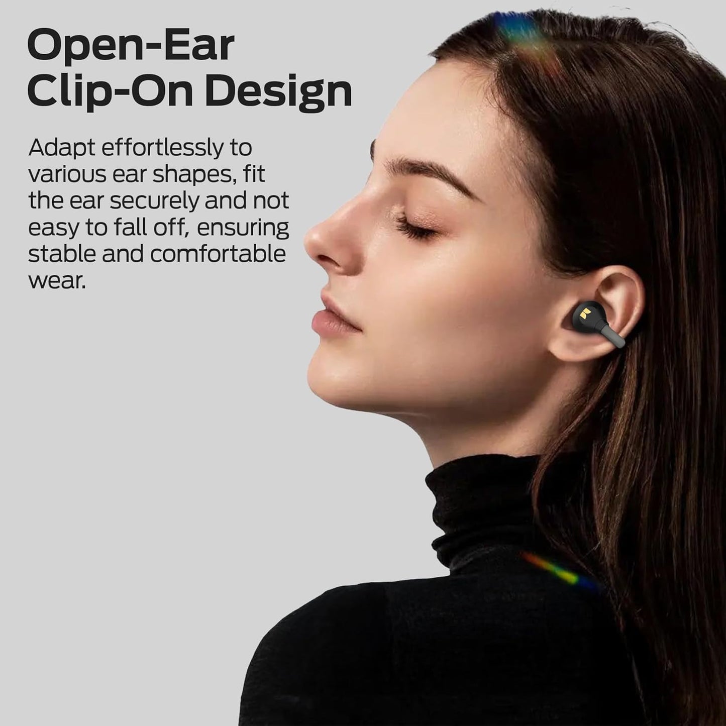 Monster Open Ear AC500 Headphones, Clip-On Earbuds, Bluetooth 5.3 Earphones, Lightweight Comfort, Hi-Fi Sound, 30H Playtime, Touch Control, IPX5 Waterproof Wireless Earbuds for Sport Workout