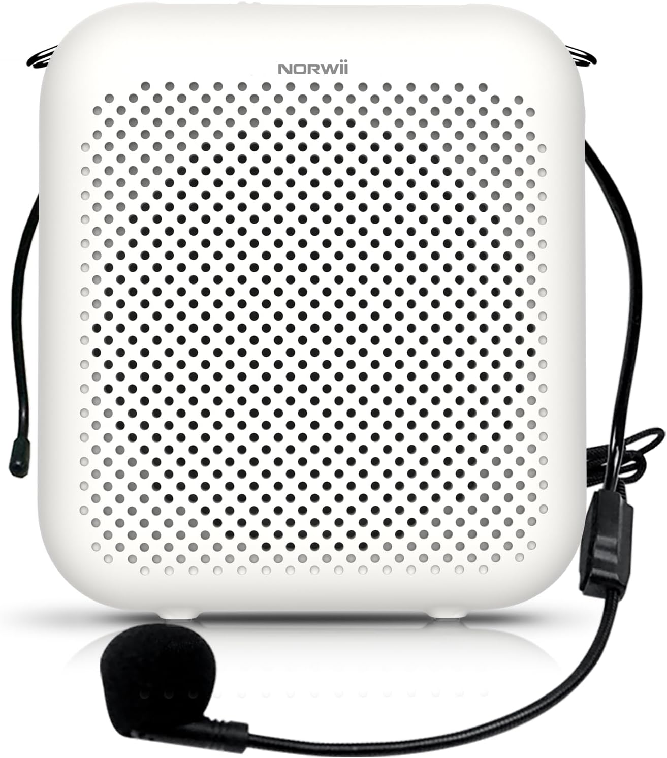 NORWII Mini Voice Amplifier S358 Portable 4000mAh Rechargeable with Wired Microphone Headset & Waistband, Personal Microphone and Speaker for Teachers Tour Guides ect. (Black)