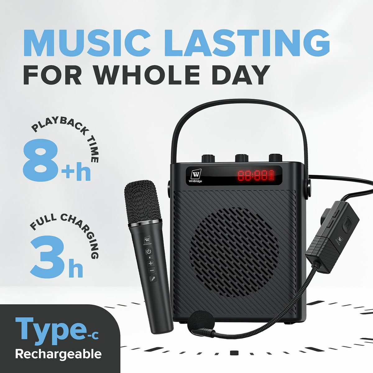 Voice Amplifier with Wireless Handheld Microphone 40W