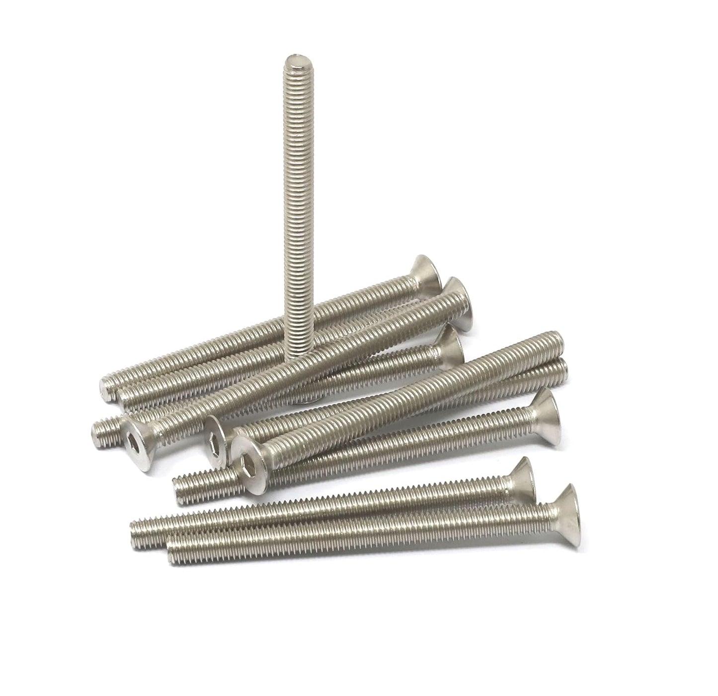 iexcell 5 Pcs M8 x 80mm Thread Pitch 1.25 mm Stainless Steel 304 Hex Socket Flat Head Cap Screws Bolts Kit