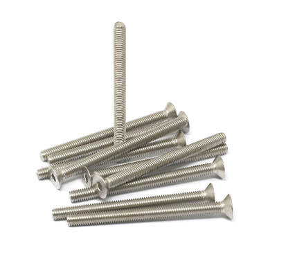 iexcell 5 Pcs M8 x 80mm Thread Pitch 1.25 mm Stainless Steel 304 Hex Socket Flat Head Cap Screws Bolts Kit