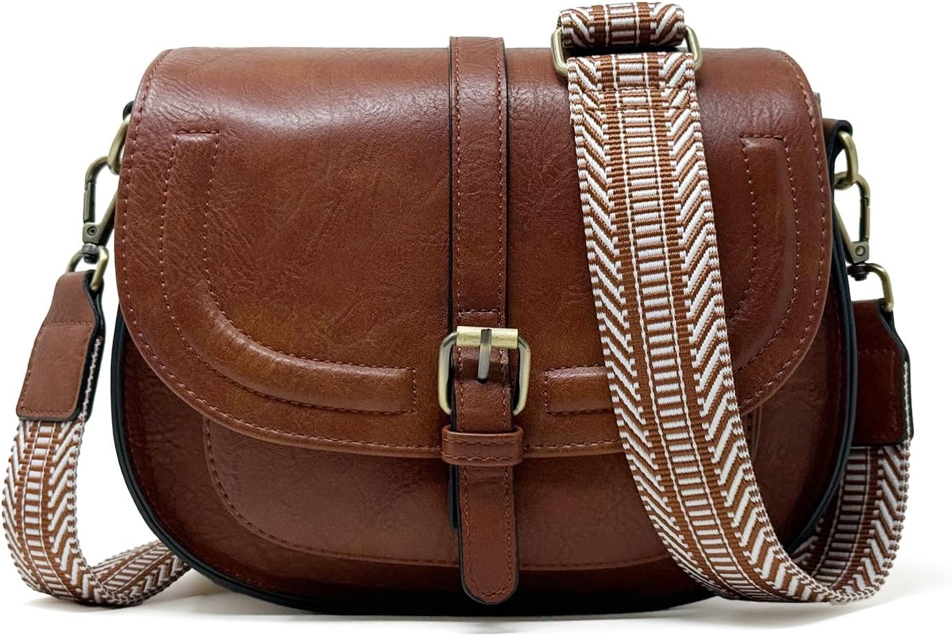 Crossbody Bags for Women Small Over the Shoulder Saddle Purses and Boho Cross body Handbags,Vegan Leather