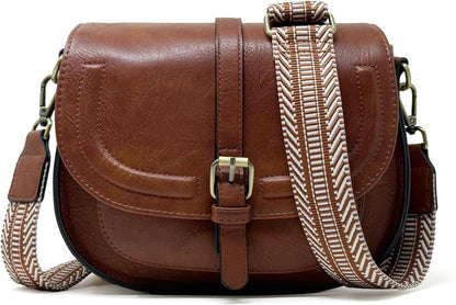 Crossbody Bags for Women Small Over the Shoulder Saddle Purses and Boho Cross body Handbags,Vegan Leather