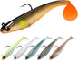 TRUSCEND Easy Catch Pre-Rigged Soft Lures, Unique Vibrating Swim Action and Trembly Sinking Move for More Bites, Amazing Soft Swimbait for Family Fishing, Fishing Lures for Bass Trout Crappie Walleye