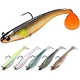 TRUSCEND Pre-rigged Fishing Jig Lures for Freshwater and Saltwater, Innovative Super Durable TPE Bass Lures, Lifelike Shrimp Crayfish Swimbait, Weedless Lure for Crappie Trout Walleye, Keep Separately