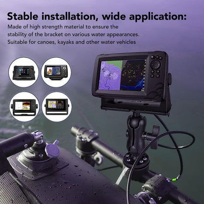 ZAWELIYO Fish Finder Mount Holder Rack 360 Degree Rotatable Height Adjustable Shock for Kayaks Canoes Accessories