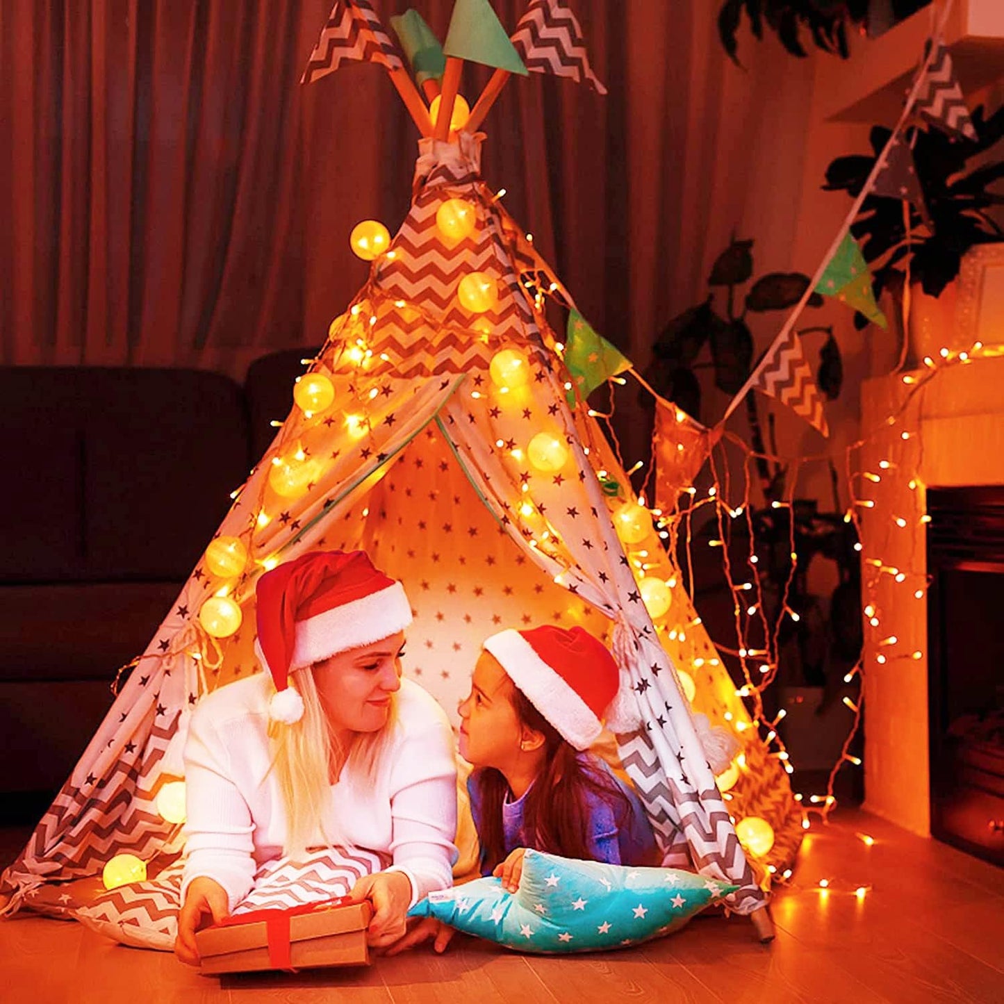 JMEXSUSS 66ft 200 LED Halloween Lights Outdoor, Orange String Lights Clear Wire, 8 Modes Orange Halloween Christmas String Lights Plug in for Tree Indoor Patio Garden Thanksgiving Decorations