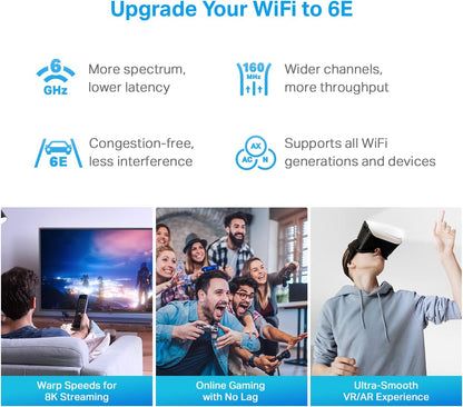 TP-Link Deco BE11000 Tri-Band WiFi 7 Mesh (Deco BE65 Pro) - 11 Gbps, 6 GHz/5 GHz/2.4 GHz Bands, 5 Gbps Ports, MLO, 320 MHz Channels, HomeShield, Universal Compatibility - 2-Pack