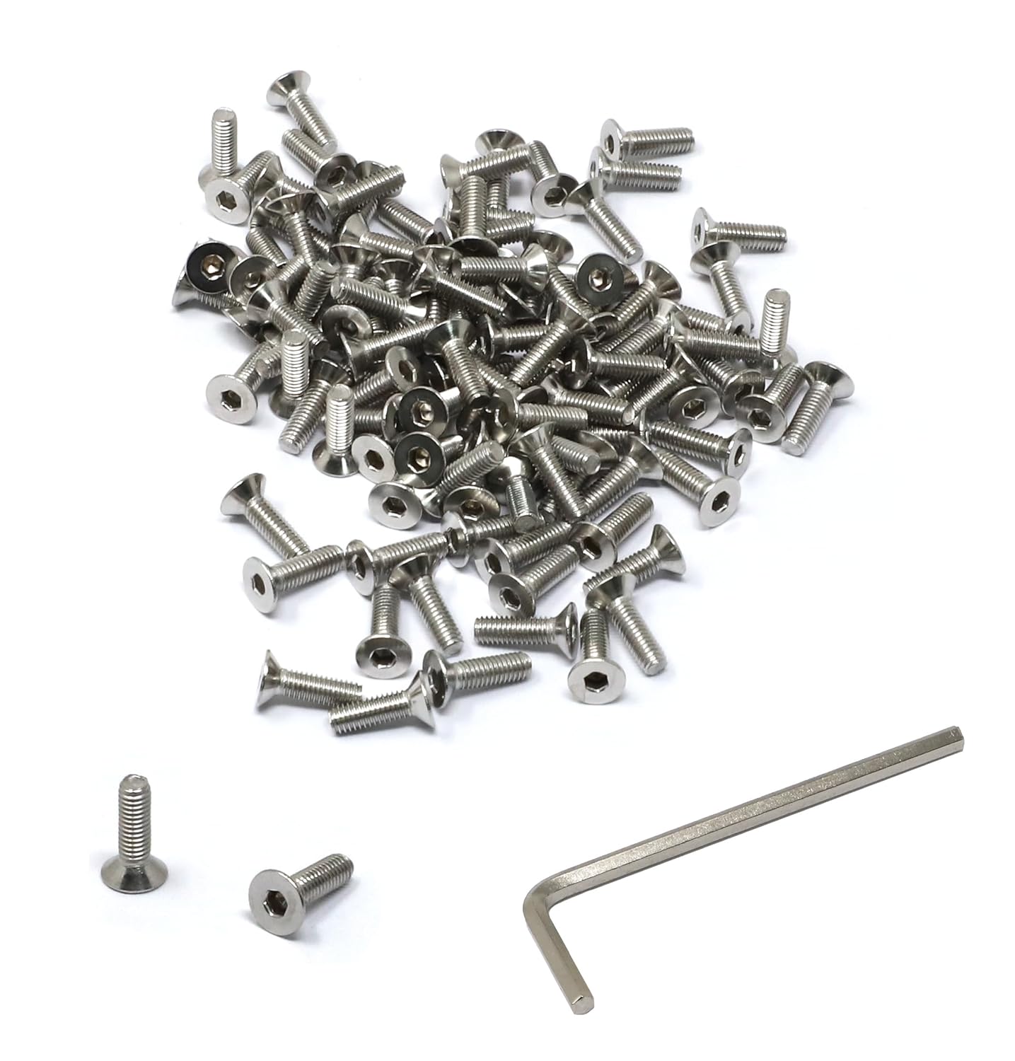 iexcell 5 Pcs M8 x 80mm Thread Pitch 1.25 mm Stainless Steel 304 Hex Socket Flat Head Cap Screws Bolts Kit