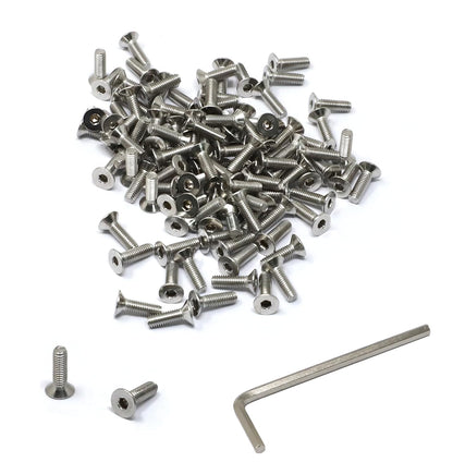 iexcell 5 Pcs M8 x 80mm Thread Pitch 1.25 mm Stainless Steel 304 Hex Socket Flat Head Cap Screws Bolts Kit