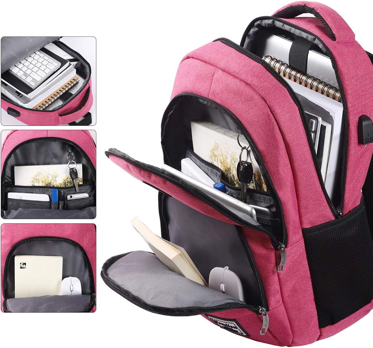 Backpack for Teen Girls,Boys School Backpack for Women with USB,College Backpack,Big Flower
