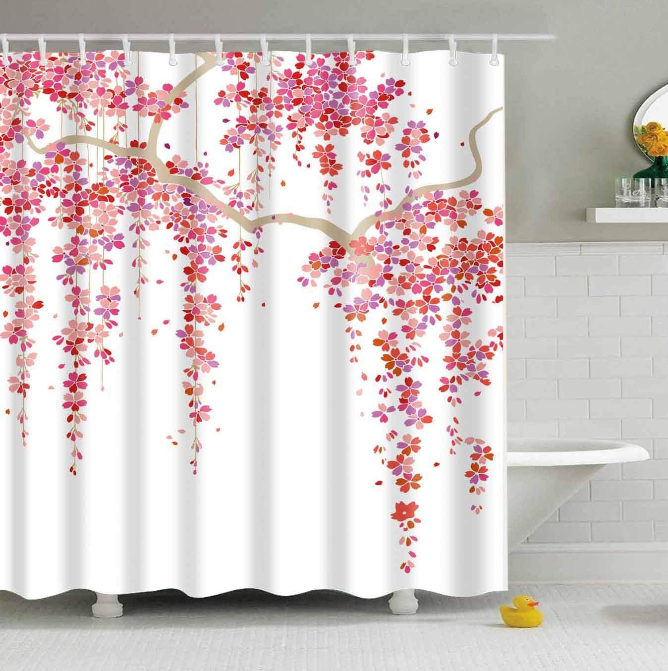 Mantto Canadian Smoky Mountain Cliff Outdoor Idyllic Photo Art Shower Curtain, National Parks Home Decor Curtain, Waterproof Polyester Fabric Bathroom Shower Curtain with Hooks 72" x 72"