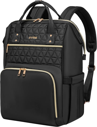 Laptop Backpack for Women Men, Water Resistant Travel Work Backpacks Purse Stylish College Business Teacher Nurse Computer Bag, Fits 17.3" Laptop Light Blue