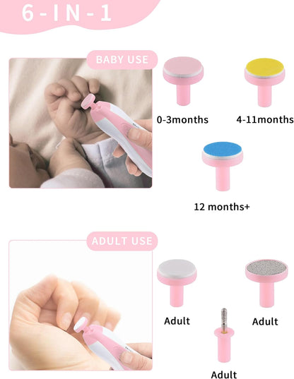 Baby Nail Trimmer Electric,Baby Nail File Clipper for Toes and Fingers