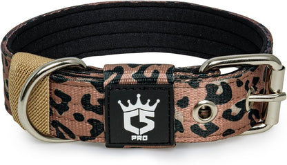 TSPRO Tactical Dog Collar 1.5 inch Wide Dog Collar Military Grade Strong Dog Collar Thick Dog Collar Heavy Duty Metal Buckle Dog Collar(Green-L)