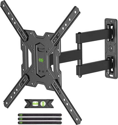 USX MOUNT Full Motion TV Wall Mount for Most 26-60 inch TV, Universal TV Mount Bracket Tilt Swivel Articulating Support TV up to 77 lbs, Max VESA 400x400mm, Perfect Center Design