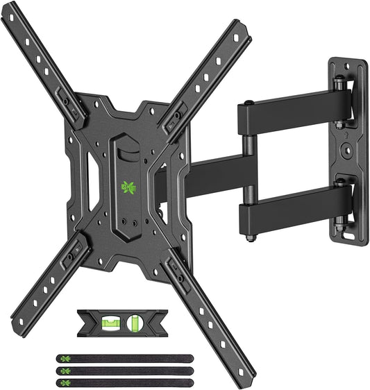 USX MOUNT Full Motion TV Wall Mount for Most 26-60 inch TV, Universal TV Mount Bracket Tilt Swivel Articulating Support TV up to 77 lbs, Max VESA 400x400mm, Perfect Center Design