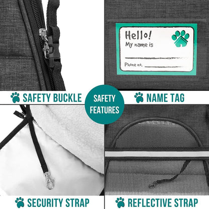 Premium Airline Approved Soft-Sided Pet Travel Carrier by PetAmi | Ventilated, Comfortable Design with Safety Features | Perfect For Plane or Car | Ideal for Small to Medium Sized Cats, Dogs, and Pets