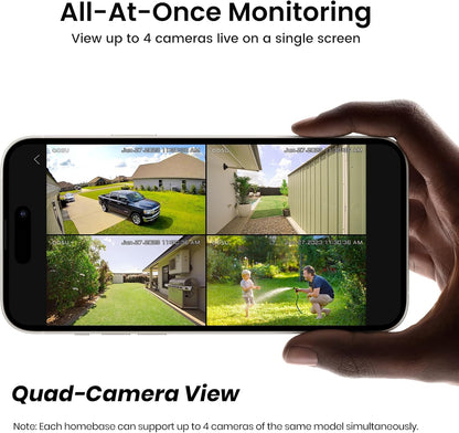 AOSU 2K Solar Security Cameras Wireless Outdoor, WiFi Camera Surveillance Exterieur for Home Security System, 166° View, Color Night Vision, 2-Way Talk, 32GB Homebase Local Storage, No Monthly Fee