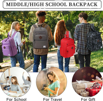 School Backpack for Men Women,Vaschy Lightweight School Bag Bookbag Casual Daypack for High School/College/Teens/Travel/Work