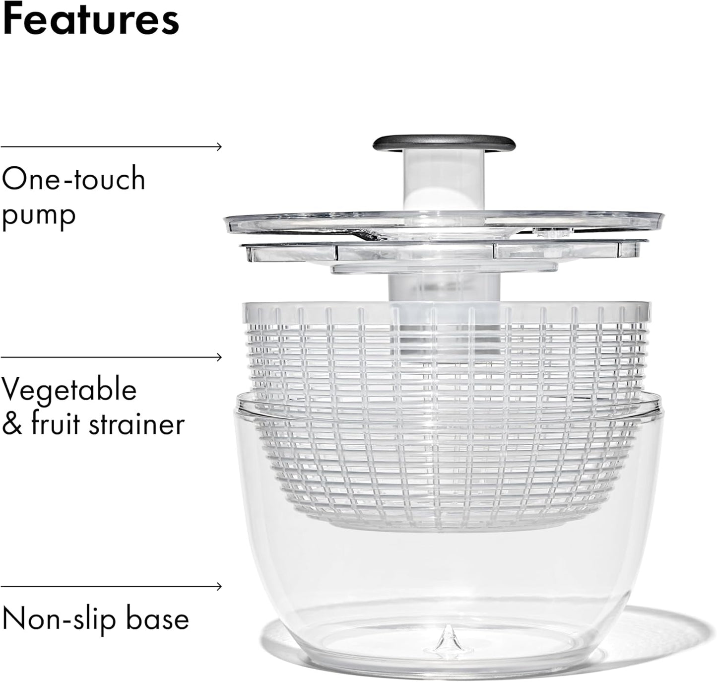 OXO Good Grips Good Grips Salad Spinner, 10.25-Inch Clear
