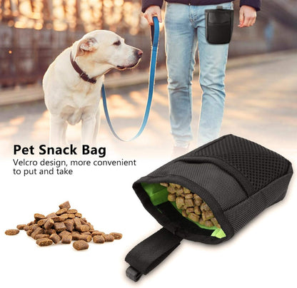 Dog Treat Bag, Portable Pet Waist Pouch Portable Multi-Functional Dog Training Treat Bag Pet Food Storage, for Walking Training(Black)