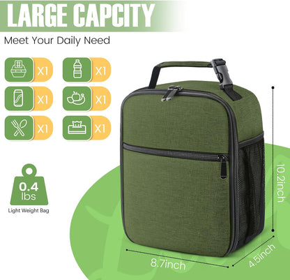 Lunch Bag for Men/Women, Reusable Lunch Box for Adult, Small Insulated Lunch Box, Lunch Tote Bag for Office, Work, Picnic